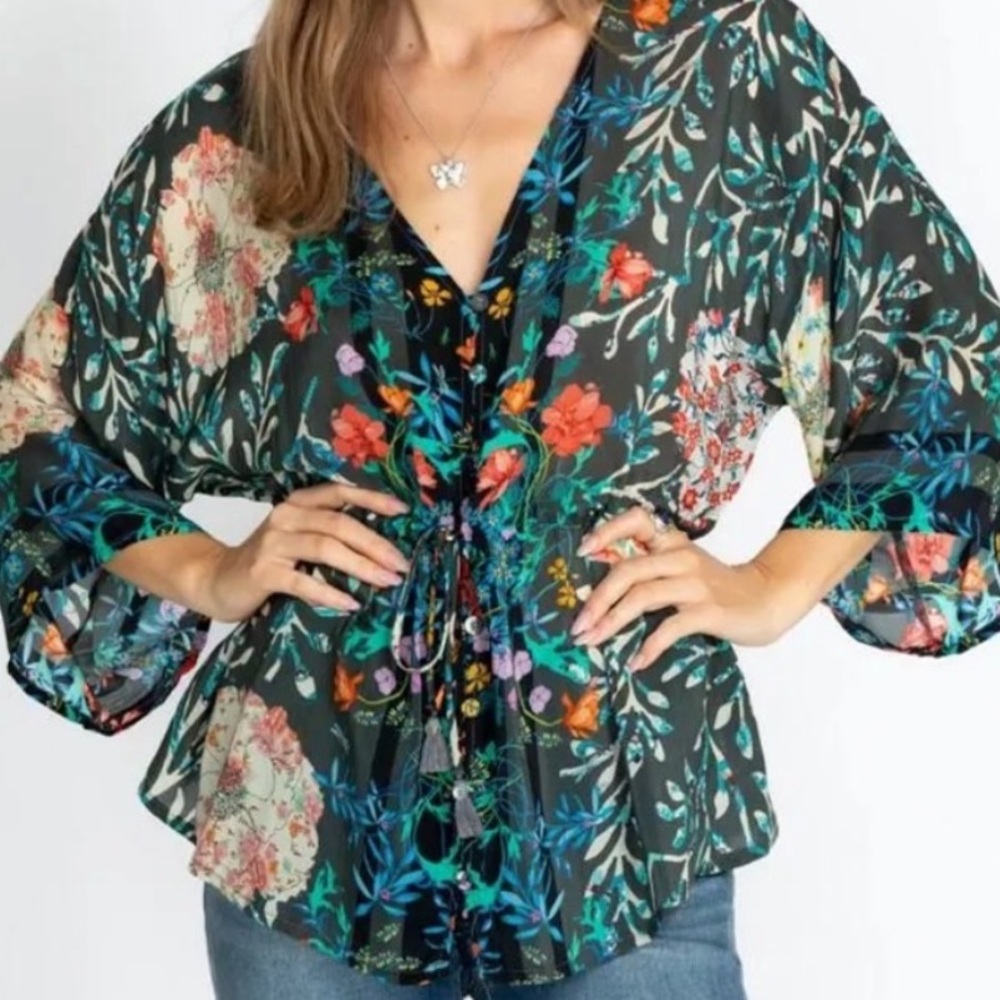 Johnny Was Kashim Devena Blouse Sz L